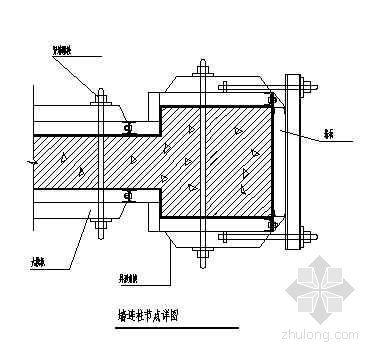 墙模板详图资料下载-北京某住宅项目墙连柱模板节点详图