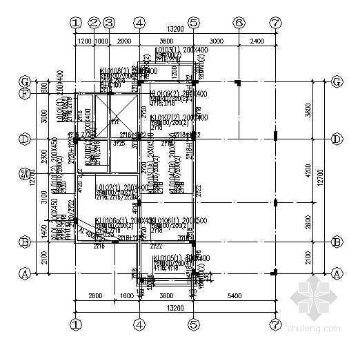 二层框架图纸资料下载-二层框架结构别墅结构图纸