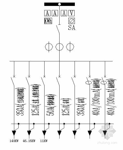 成套柜电气图纸资料下载-某瓷器厂配电柜成套电气原理图