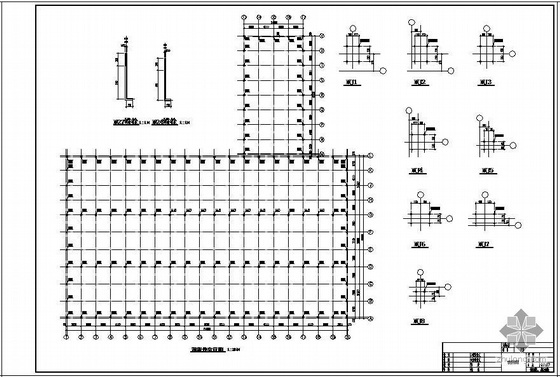 钢架棚仓库钢结构设计资料下载-某三连跨厂房钢结构设计图