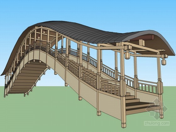13套拱桥精SU模型资料下载-中式拱桥sketchup模型下载