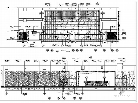 [四川]2.79亿夺标大厦改建四星级高档奢华酒店装修施工图（含方案）大堂立面图 