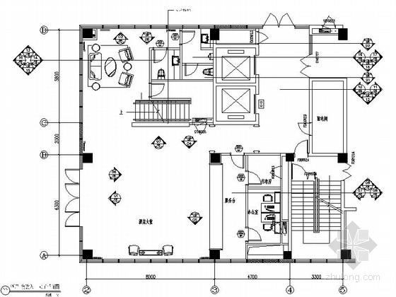 园区门施工图资料下载-[江苏]工业园区现代商务酒店大堂及餐饮部分室内施工图（含效果图）