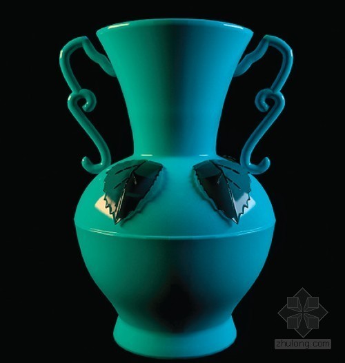 20个中式室内装饰品资料下载-蓝色室内装饰品花瓶3DMAX模型