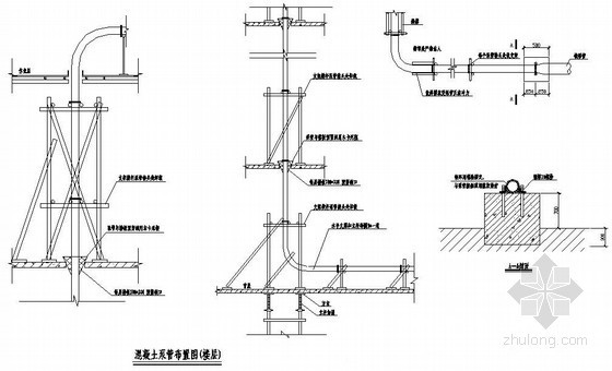 混凝土输送泵管布置资料下载-建筑工程混凝土泵管布置示意图