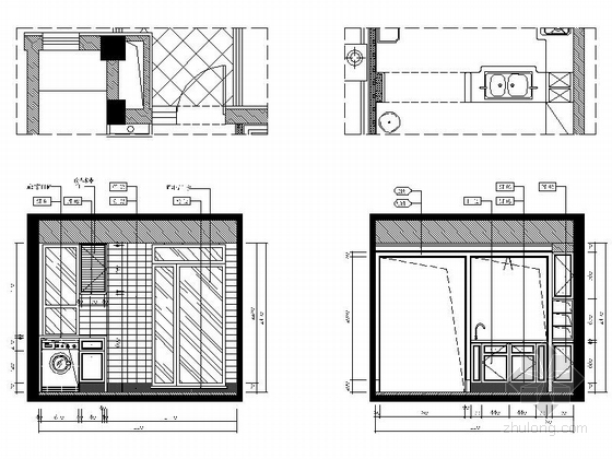 [大連]法式新古典樣板間三居室室內設計cad施工圖