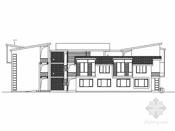 省重点中学规划图纸资料下载-[浙江]3层现代风格重点中学教学楼建筑方案图