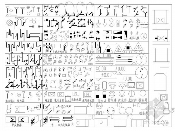 建筑给水排水cad资料下载-给水排水精选综合图例汇总（最全面的图例集）