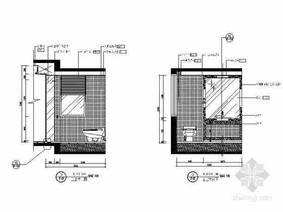 [三亚]现代风格度假公寓小居室室内空间装修施工图立面图