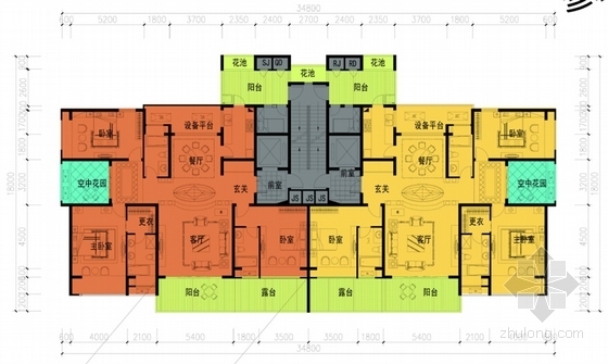 [安徽]现代风格集中式商业综合体建筑设计方案文本-现代风格集中式商业综合体建筑平面图