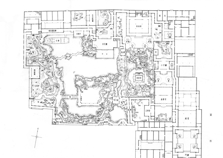 中国传统古典园林平面-拙政园，怡园，沧浪亭，留园，狮子林CAD平面图-【筑龙网】狮子林