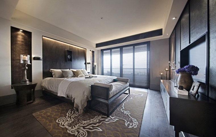 重庆知名地产悦湾350平复式样板房室内设计CAD施工图+设计方案+效果图-305