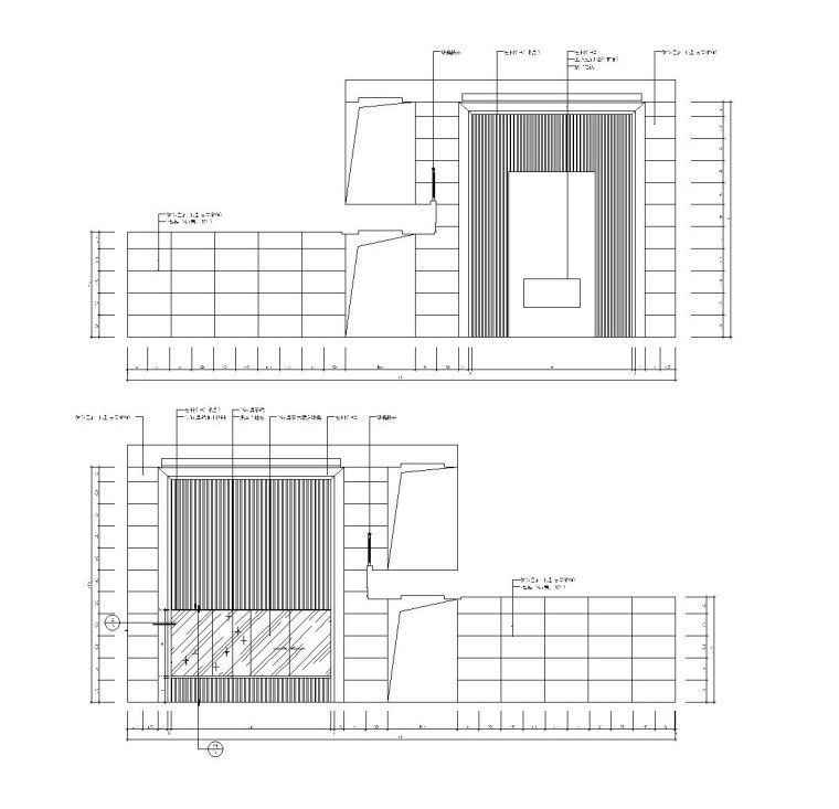 现代简约风格综合办公楼室内装修施工图（附效果图）-大厅立面图1