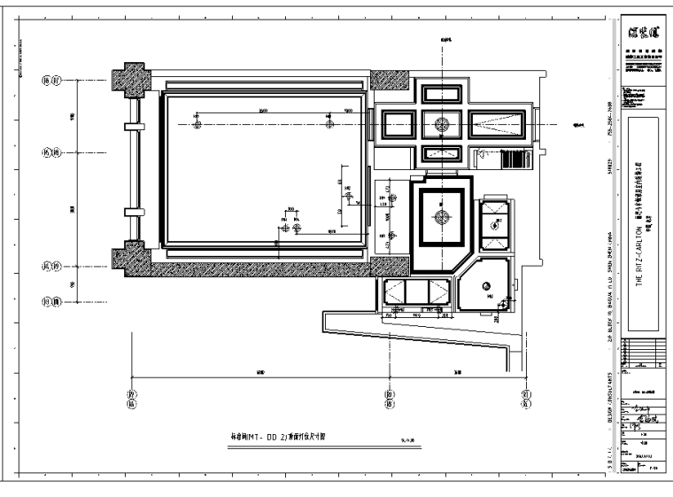 北京丽思卡尔顿酒店客房间室内设计施工图纸-顶面灯具尺寸图