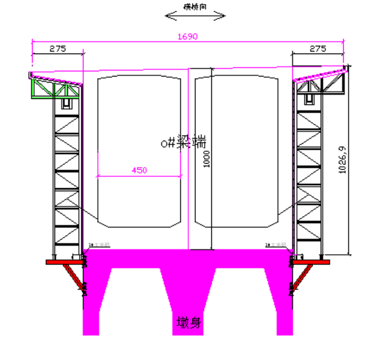 160m大跨度连续钢结构施工组织设计-托架布置图2