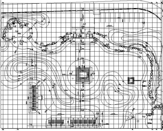 某小公园施工图全套.-放线平面图