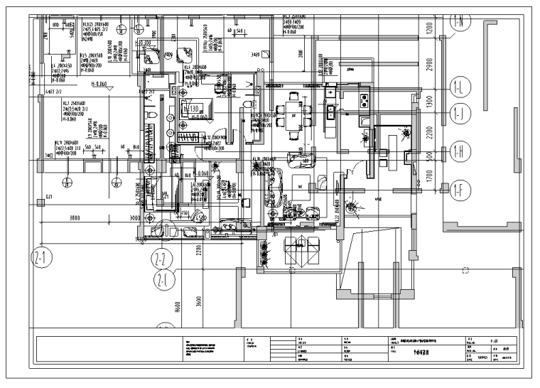 深圳航天晴山月A1户型室内设计施工图-平面布置图