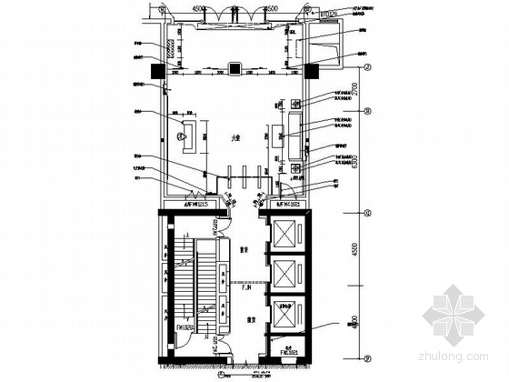 长春办公楼建筑图纸资料下载-[长春]现代风格办公楼首层及标准层设计装修图