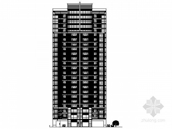 高档住宅楼带资料下载-[上海]某二十三层带观景阳台住宅建筑方案图（8号楼）