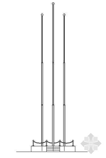 旗杆升旗台节点图资料下载-升旗台施工大样图