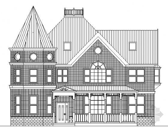 北美风格风情别墅资料下载-某三层北美风情别墅建筑施工图
