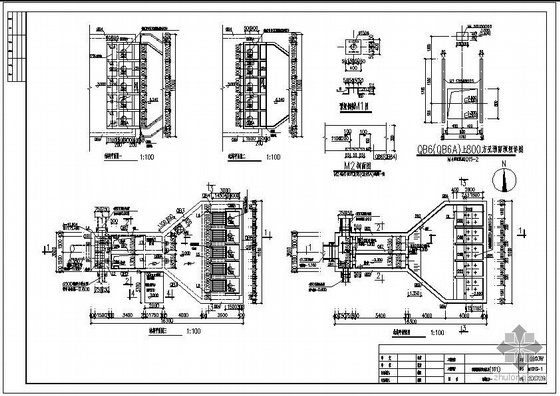 污水格栅平面图资料下载-天津某污水处理厂粗格栅间及进水泵房结构图