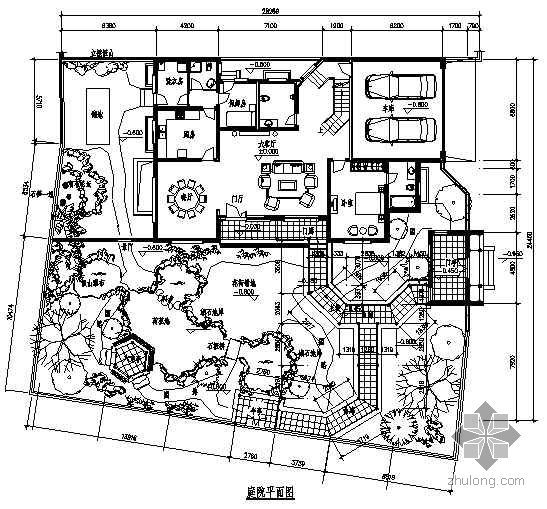 现代园林设计CAD施工图资料下载-江苏扬州某庭院园林设计施工图