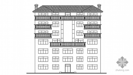 沿街住宅楼效果图资料下载-某沿街六层住宅楼建筑扩初图