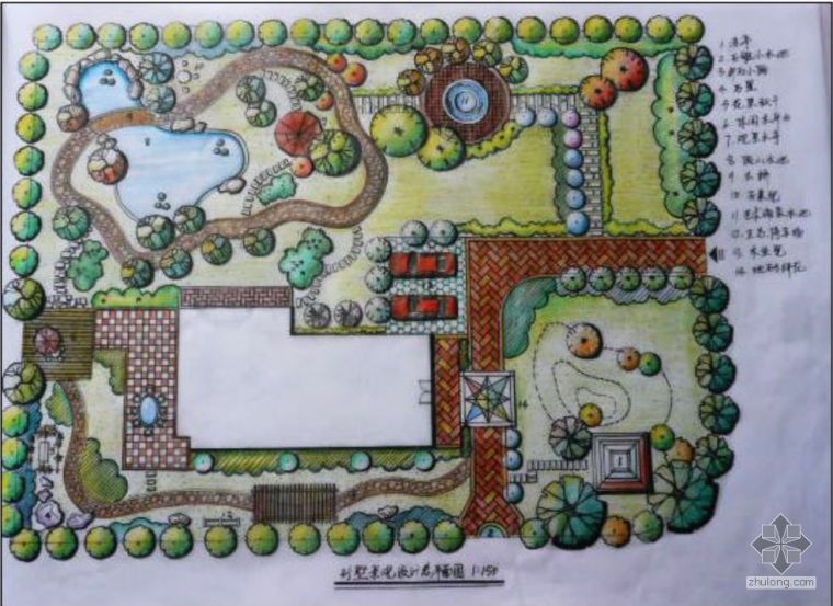 某小区别墅景观设计总平面资料下载-某别墅景观设计方案