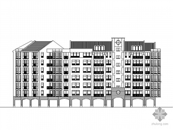 7层住宅cad资料下载-[深圳]某居住小区七层住宅组团建筑方案图