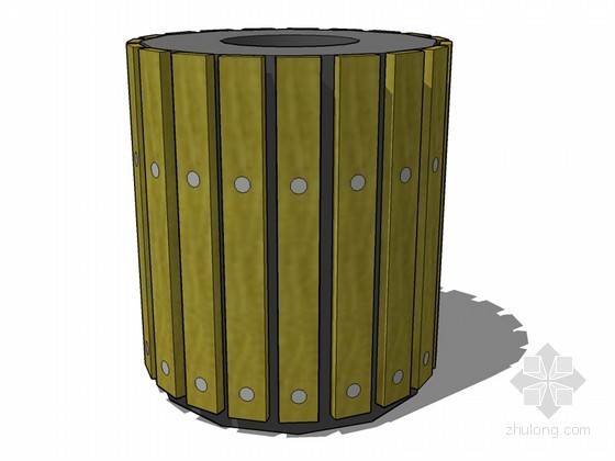 室外坐凳垃圾桶psd资料下载-垃圾桶SketchUp模型下载