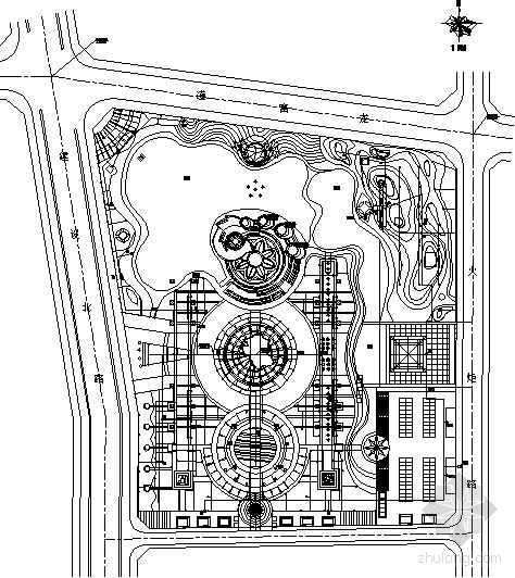 绿化园区喷灌系统资料下载-某广场绿化喷灌管道设计图