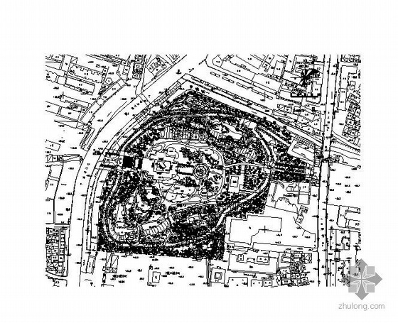 公园平面dwg资料下载-某县烈士公园总平面