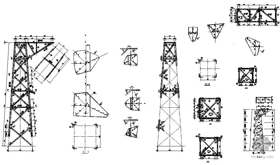 高压线铁塔结构图图片