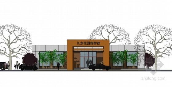 工程指挥部建筑SketchUp模型下载-工程指挥部建筑 