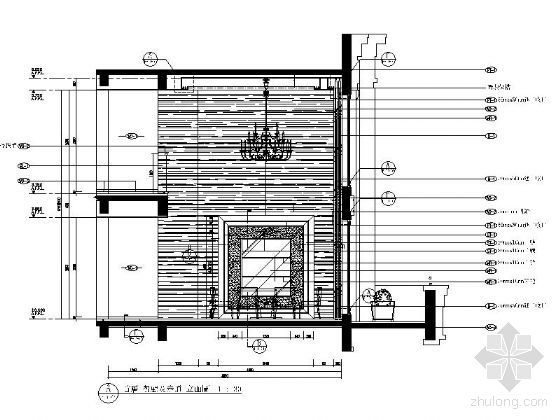 [杭州]现代豪华住宅空间施工图-餐厅