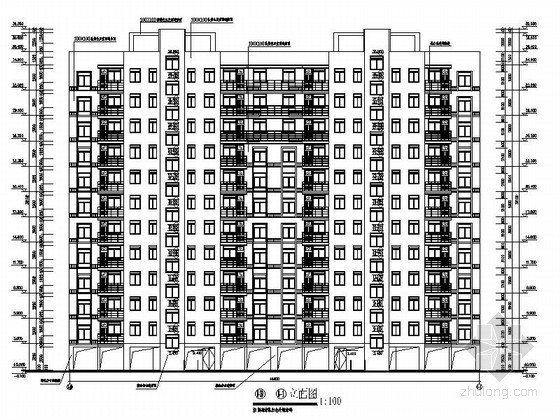 某十二层底层架空板式住宅楼建筑方案图- 