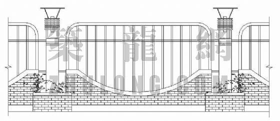 木质栏杆cad施工图资料下载-围墙栏杆施工图