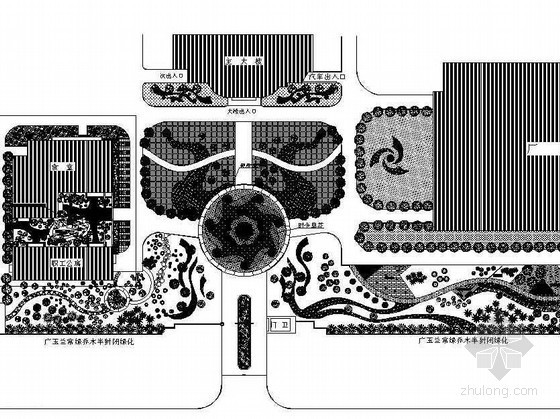 烟厂厂区景观设计资料下载-某厂区中心广场景观设计方案图