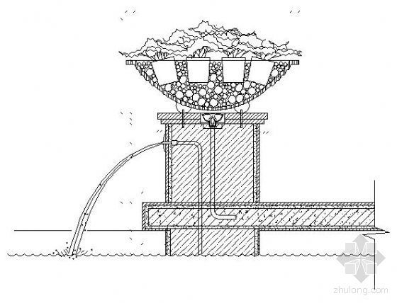 雨水花园种植施工图资料下载-木平台及喷水花钵施工图