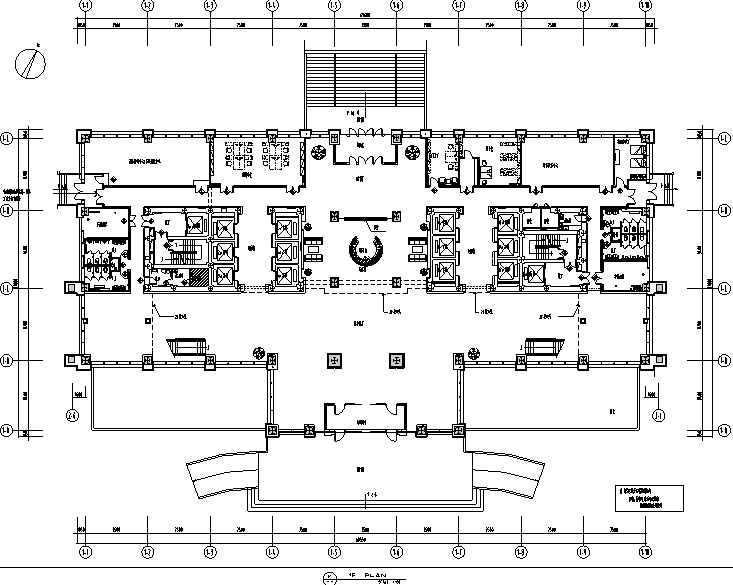 中石油驻乌鲁木齐指挥中心办公大楼设计施工图（附效果图）-一层平面布置图