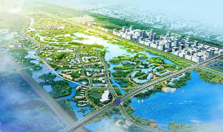 行政中心区城市设计案例资料下载-[广东]东莞生态园中心区城市设计（生态、创新）
