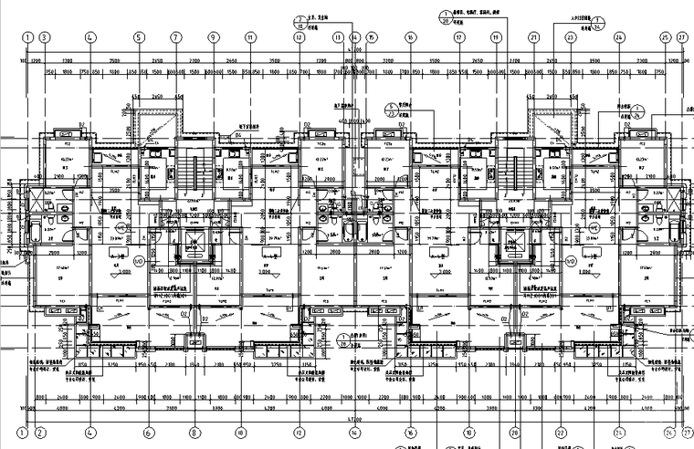 湖南七层框架住宅楼含地下车库计量计价实例（含招标文件、CAD图-建筑平面图