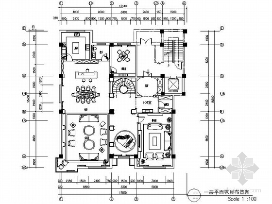 欧式古典别墅cad图纸资料下载-[内蒙古]欧式古典双层别墅室内装修图（含效果）