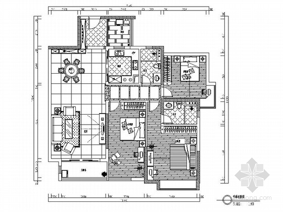 三居室住宅室内设计施工图资料下载-[广东]经典简约现代风格三居室室内设计装修施工图