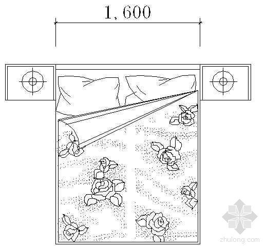 宿舍双层床cad资料下载-床平面CAD图块4