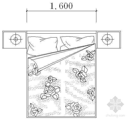 景观平面CAD图块资料下载-床平面CAD图块4
