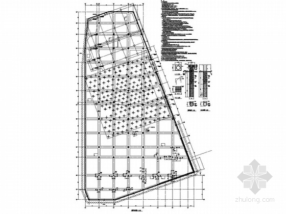 连廊基础梁结构图资料下载-无锡框架结构营业大楼结构图（带连廊）