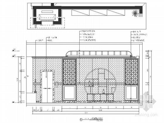 [原创]豪华典雅中式风格三层别墅室内装修施工图泡茶区立面图