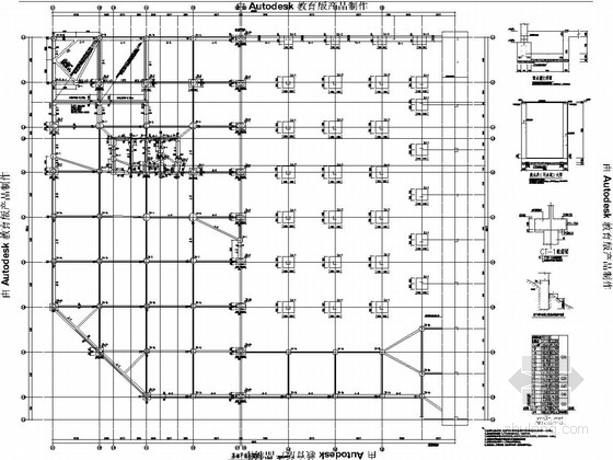 5层办公楼一层地下室资料下载-[重庆]15层框剪结构广场办公楼结构图（地下一层车库）
